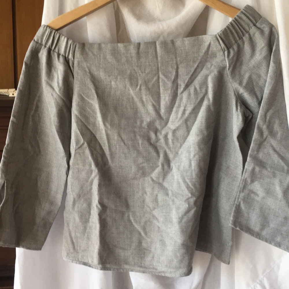 Grey off the shoulder top